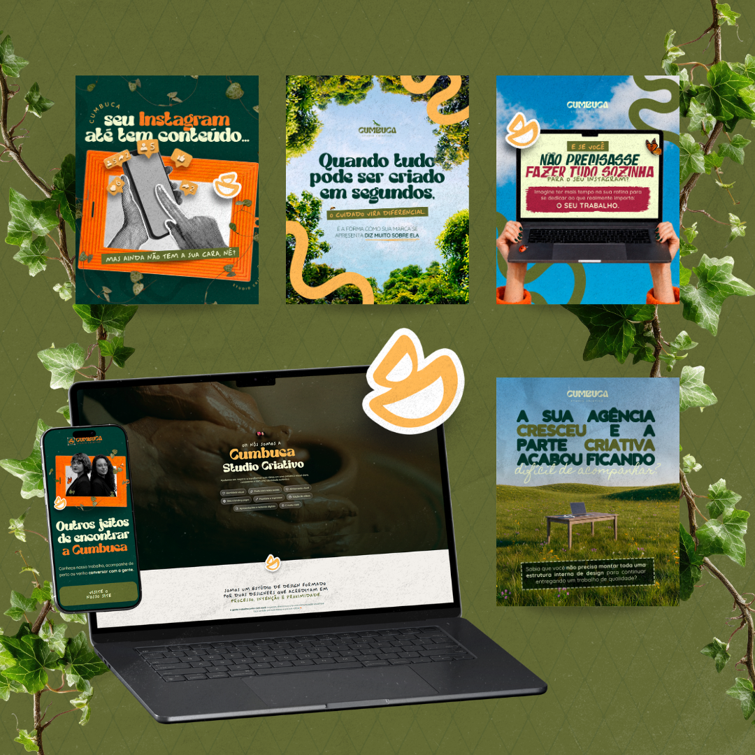 Landing page e redes sociais para Cumbuca Studio Criativo
